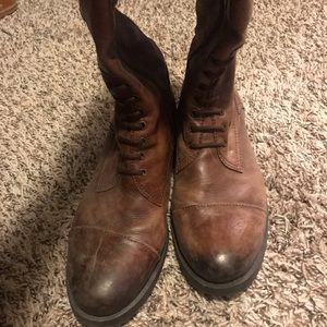Tall leather combat type riding boots